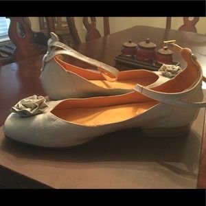 Leather size 11W ankle strap flats, fits 10.5M